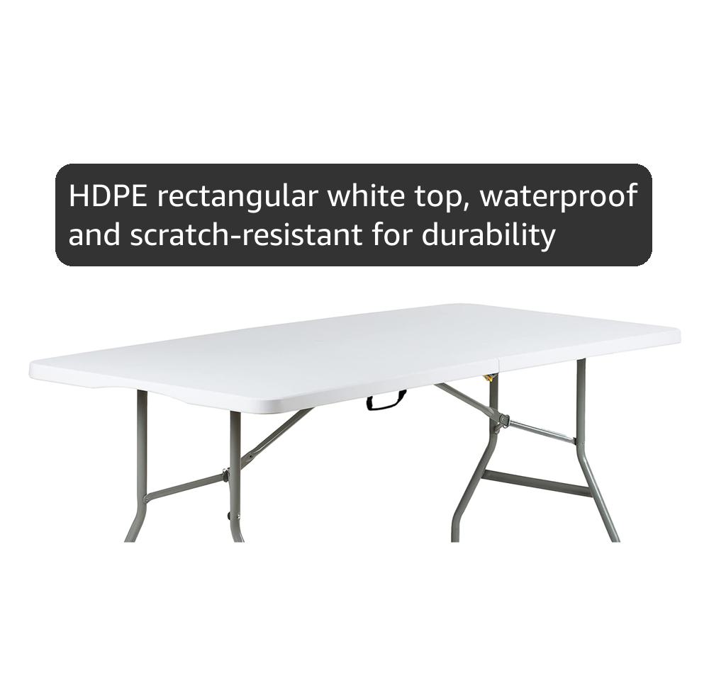 Amazon.com: Go-Trio Folding Table 6ft, Heavy Duty Foldable Plastic